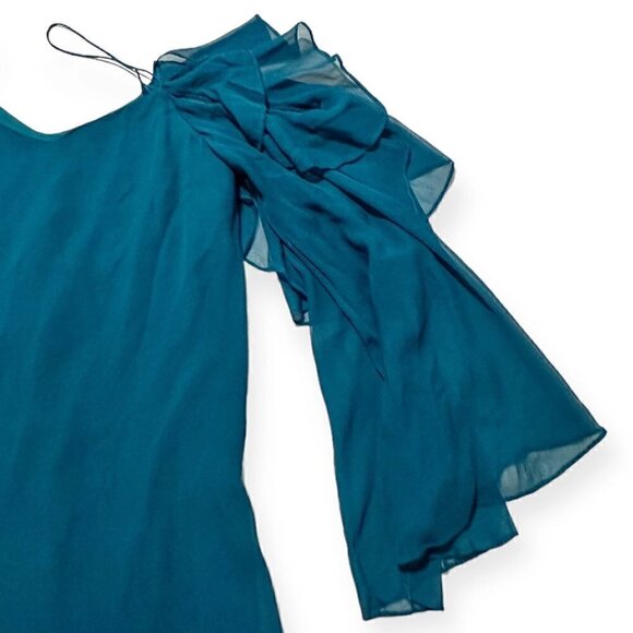 Haute‎ Hippie Finale Cold-Shoulder Ruffled Silk Mini Dress, Size 4, NWT - Picture 11 of 16